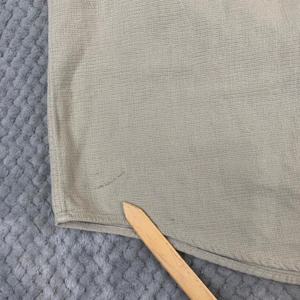 LL Bean Cool Weave Mens Medium Khaki Cotton Long Sleeve Button Down Shirt - Picture 8 of 9